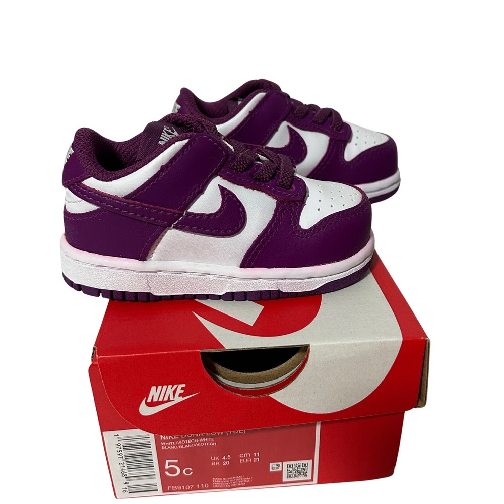 Nike Dunk Low Purple and White Low-Top Sneakers